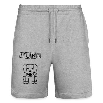Dog Hund - Stanley/Stella Unisex Bio Joggingshorts Trainer  - Grau meliert - Vorne - Nik (191cm) & Marisol (170cm)