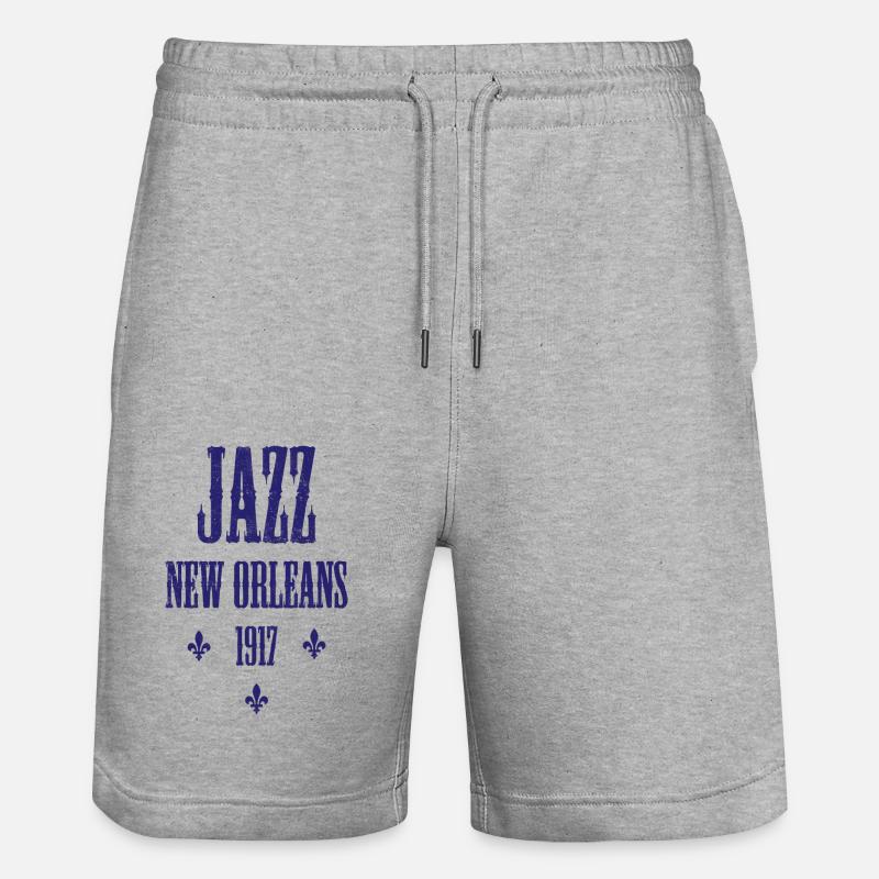 JAZZ NEW ORLEANS BLUE - Short de jogging bio TRAINER Stanley/Stella unisexe - gris chiné
