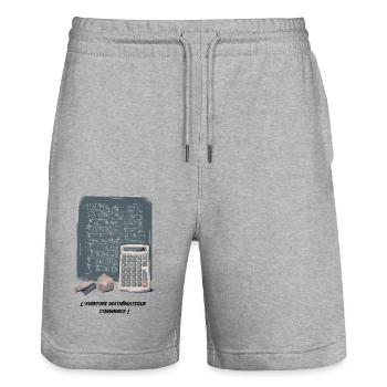 The mathematical adventure - Stanley/Stella Trainer Unisex Organic Jogging Shorts - heather grey - Front - Nik (191cm) & Marisol (170cm)
