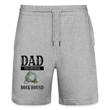 Geological Stones Collector Rockhounding Dad - Stanley/Stella Trainer Unisex Organic Jogging Shorts - heather grey - Front - Nik (191cm) & Marisol (170cm)