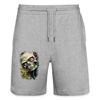 Graffiti Street Art Spray Vintage Stencil Retro - Stanley/Stella Trainer Unisex Organic Jogging Shorts - heather grey - Front - Nik (191cm) & Marisol (170cm)