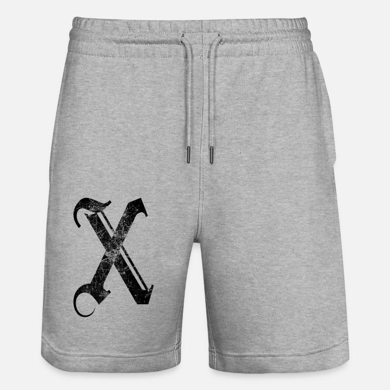 X GOTHIC Lettrage Alphabet Initiales - Short de jogging bio TRAINER Stanley/Stella unisexe - gris chiné