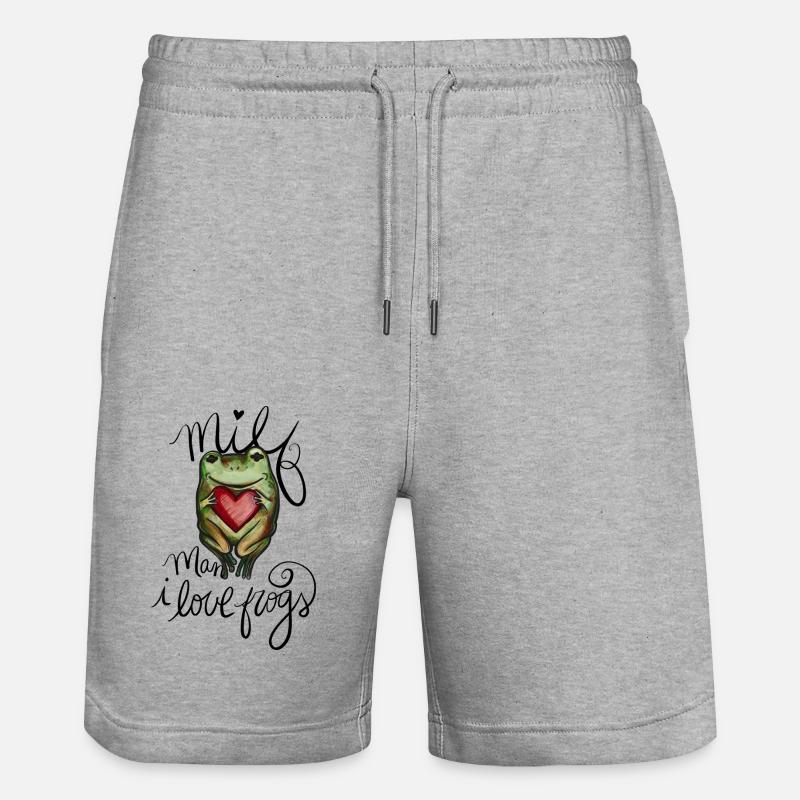mec j’aime les grenouilles - Short de jogging bio TRAINER Stanley/Stella unisexe - gris chiné