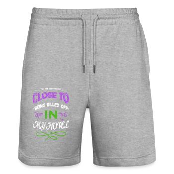 birthday writing inspiration geek cool - Stanley/Stella Unisex Bio Joggingshorts Trainer  - Grau meliert - Vorne - Nik (191cm) & Marisol (170cm)
