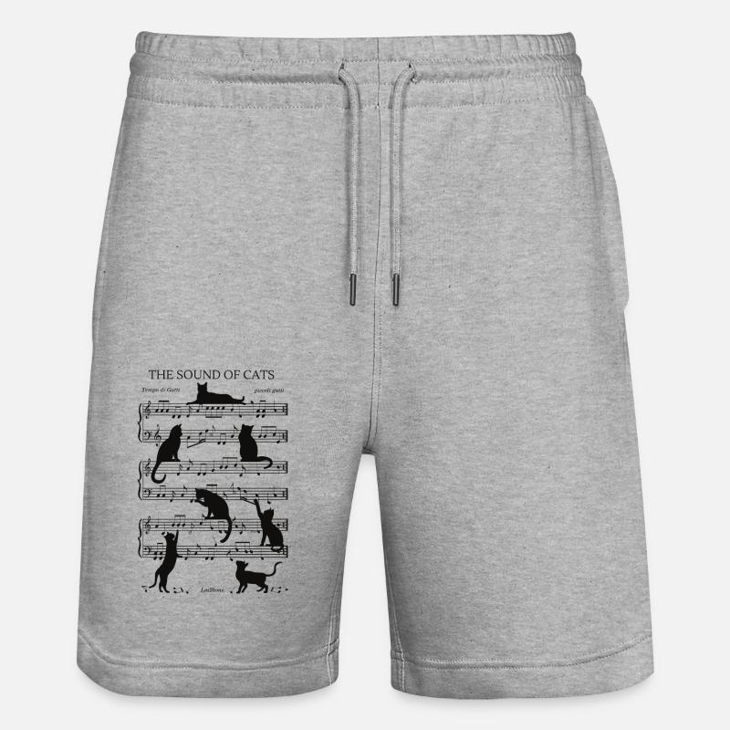 Gatti Musicali Note Nero - Pantaloncini da jogger ecologici unisex Trainer di Stanley/Stella - grigio melange