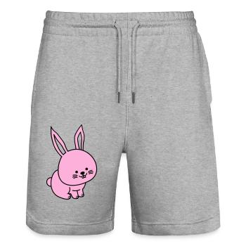 hare - Stanley/Stella Trainer Unisex Organic Jogging Shorts - heather grey - Front - Nik (191cm) & Marisol (170cm)