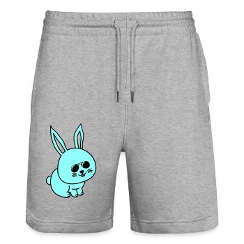 hase comic cool - Stanley/Stella Unisex Bio Joggingshorts Trainer  - Grau meliert - Vorne - Nik (191cm) & Marisol (170cm)