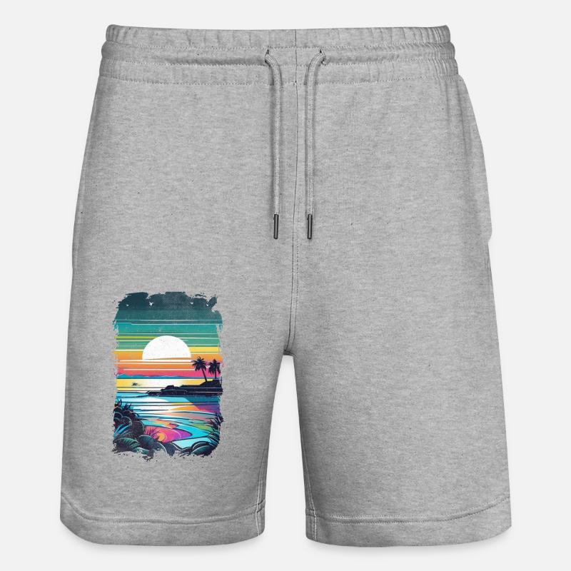 plage vacances soleil mer - Short de jogging bio TRAINER Stanley/Stella unisexe - gris chiné