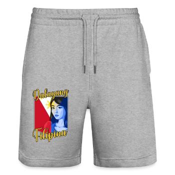 Philippines Filipina Flag Filipiniana I Gift - Stanley/Stella Trainer Unisex Organic Jogging Shorts - heather grey - Front - Nik (191cm) & Marisol (170cm)