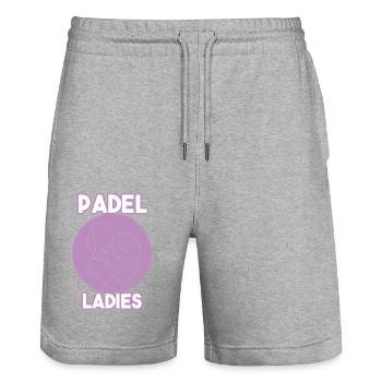 Padel Paddle Raquette Sport I Cadeau - Short de jogging bio TRAINER Stanley/Stella unisexe - gris chiné - Devant - Nik (191cm) & Marisol (170cm)