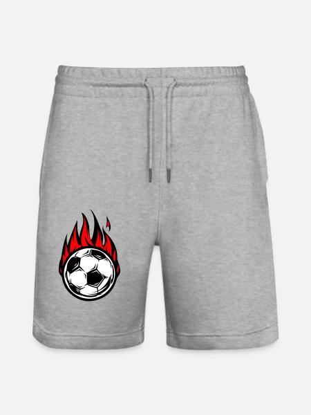 Football burns fire - Stanley/Stella Trainer Unisex Organic Jogging Shorts - heather grey