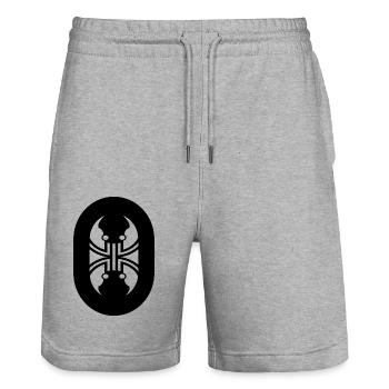 Extraordinary look - Stanley/Stella Trainer Unisex Organic Jogging Shorts - heather grey - Front - Nik (191cm) & Marisol (170cm)