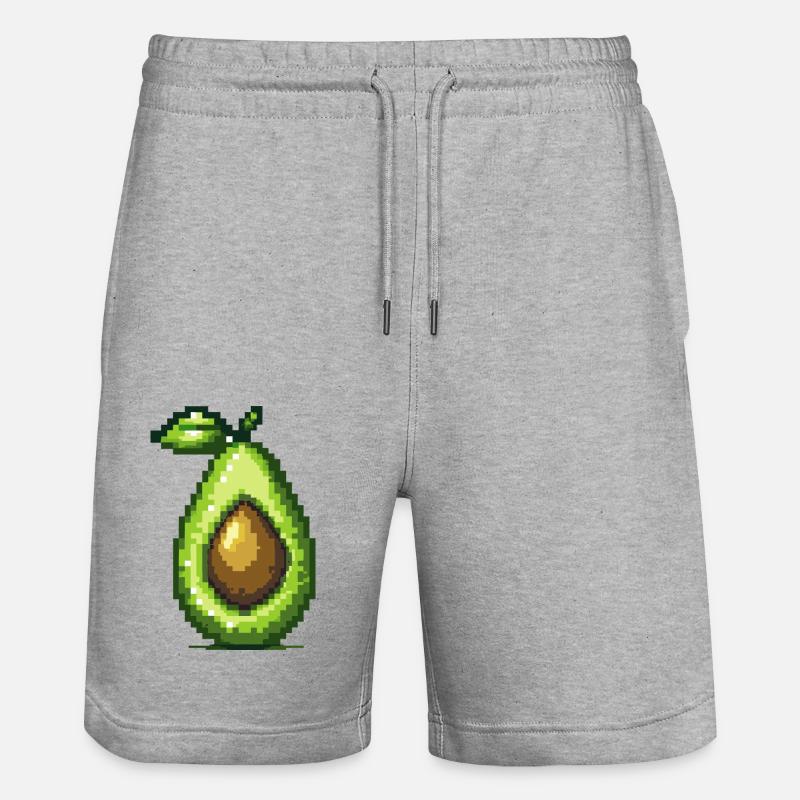 Icône de pixel Avokado - Short de jogging bio TRAINER Stanley/Stella unisexe - gris chiné