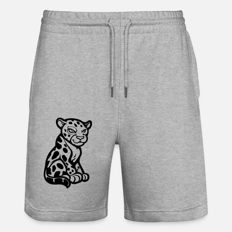 gepard tier comic - Stanley/Stella Unisex Bio Joggingshorts Trainer  - Grau meliert