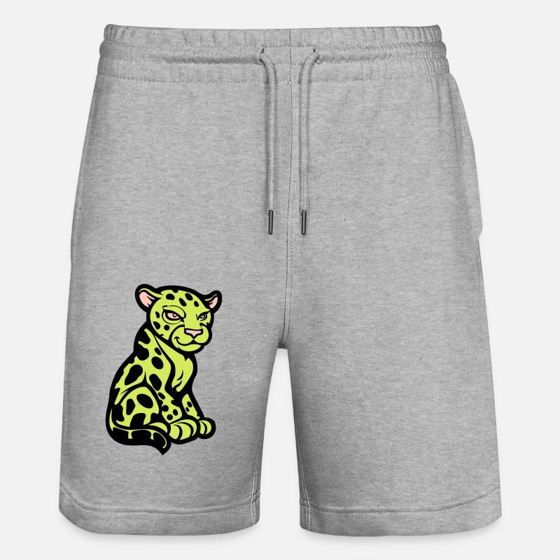 Bande dessinée Guépard Animal - Short de jogging bio TRAINER Stanley/Stella unisexe - gris chiné