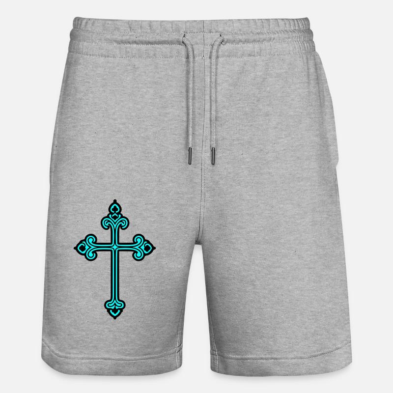 Croix Signe Foi - Short de jogging bio TRAINER Stanley/Stella unisexe - gris chiné