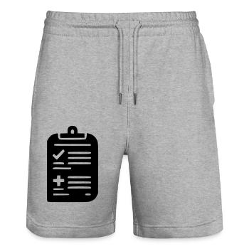 To-do list - Stanley/Stella Trainer Unisex Organic Jogging Shorts - heather grey - Front - Nik (191cm) & Marisol (170cm)