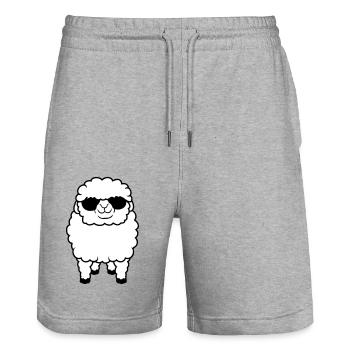 Sheep Sunglasses Party Sheep Lamb Cute Cool - Stanley/Stella Trainer Unisex Organic Jogging Shorts - heather grey - Front - Nik (191cm) & Marisol (170cm)