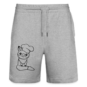 Fox Chapeau de chef Chef Cuisine Restaurant Cuisine - Short de jogging bio TRAINER Stanley/Stella unisexe - gris chiné - Devant - Nik (191cm) & Marisol (170cm)