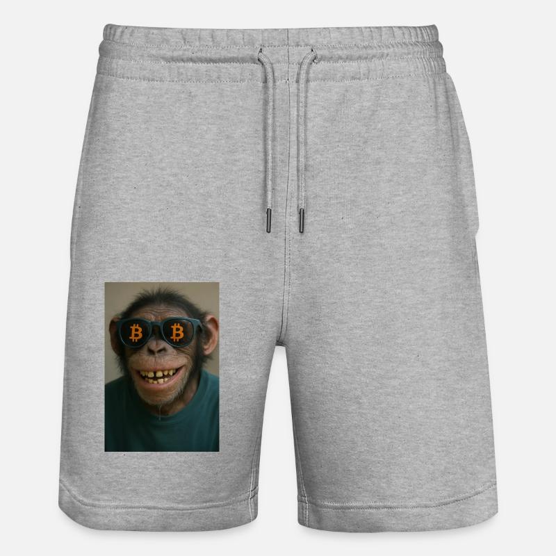 Bitcoin meets Monkey Joe - Stanley/Stella Unisex Bio Joggingshorts Trainer  - Grau meliert