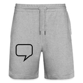 sprechblase_1c - Stanley/Stella Unisex Bio Joggingshorts Trainer  - Grau meliert - Vorne - Nik (191cm) & Marisol (170cm)