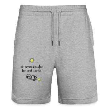 lustige Sprüche für Oma - Stanley/Stella Unisex Bio Joggingshorts Trainer  - Grau meliert - Vorne - Nik (191cm) & Marisol (170cm)