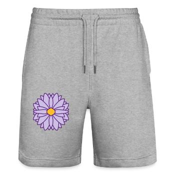 Runde Hübsche Blume Design - Stanley/Stella Unisex Bio Joggingshorts Trainer  - Grau meliert - Vorne - Nik (191cm) & Marisol (170cm)