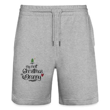 My first Christmas as Granny - Stanley/Stella Unisex Bio Joggingshorts Trainer  - Grau meliert - Vorne - Nik (191cm) & Marisol (170cm)