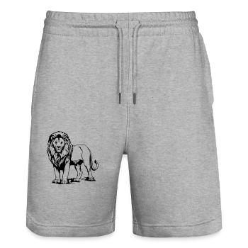 Lion - Short de jogging bio TRAINER Stanley/Stella unisexe - gris chiné - Devant - Nik (191cm) & Marisol (170cm)