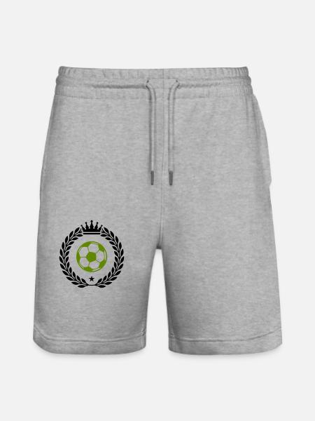 fußball wappen - Stanley/Stella Unisex Bio Joggingshorts Trainer - Grau meliert