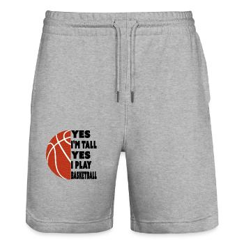 yes I play basketball Funny Retro Vintage - Short de jogging bio TRAINER Stanley/Stella unisexe - gris chiné - Devant - Nik (191cm) & Marisol (170cm)