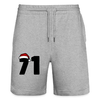 71 Numéro Noël - Short de jogging bio TRAINER Stanley/Stella unisexe - gris chiné - Devant - Nik (191cm) & Marisol (170cm)
