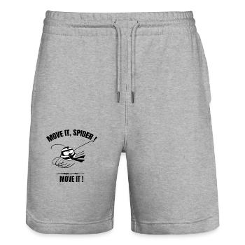 Beth the Spider - Karate (mit Text) - Stanley/Stella Unisex Bio Joggingshorts Trainer  - Grau meliert - Vorne - Nik (191cm) & Marisol (170cm)