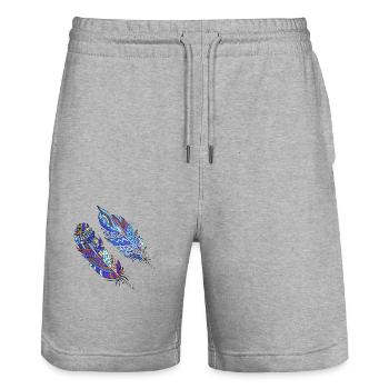 Stylo - Short de jogging bio TRAINER Stanley/Stella unisexe - gris chiné - Devant - Nik (191cm) & Marisol (170cm)