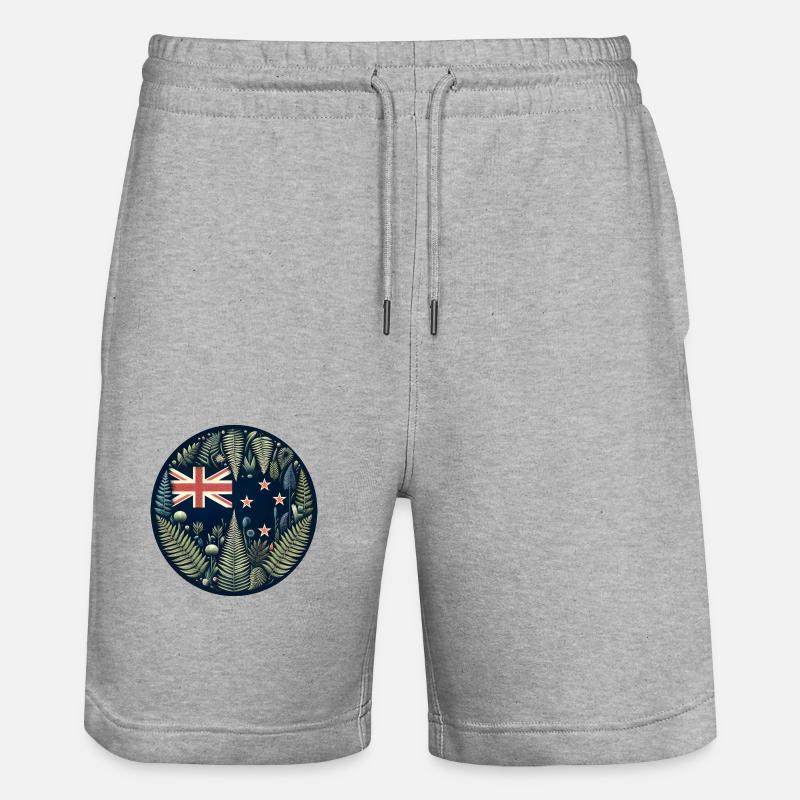 Nouvelle-Zélande Aotearoa Kiwi 8 - Short de jogging bio TRAINER Stanley/Stella unisexe - gris chiné