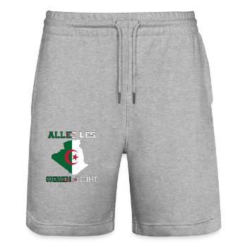 Allez LES Guerriers du désert Maillot de Pied - Short de jogging bio TRAINER Stanley/Stella unisexe - gris chiné - Devant - Nik (191cm) & Marisol (170cm)