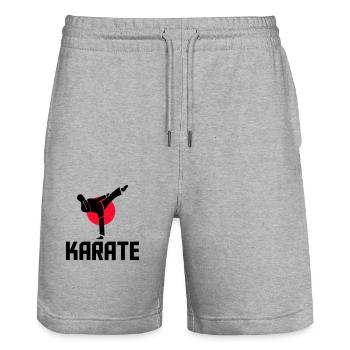 karaté - Short de jogging bio TRAINER Stanley/Stella unisexe - gris chiné - Devant - Nik (191cm) & Marisol (170cm)