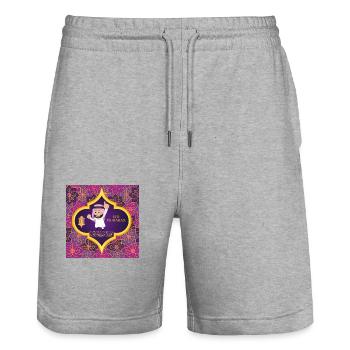 Ramadan, Eid Mubarak - Stanley/Stella Unisex Bio Joggingshorts Trainer  - Grau meliert - Vorne - Nik (191cm) & Marisol (170cm)
