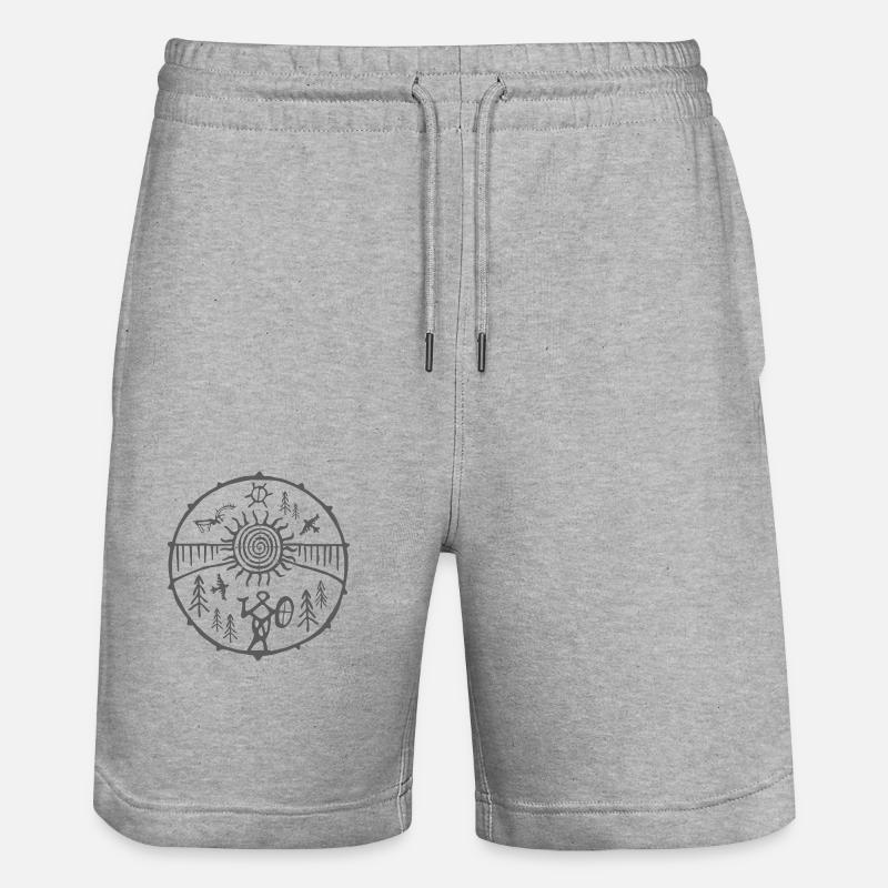 Chaman / Terre Mère - Short de jogging bio TRAINER Stanley/Stella unisexe - gris chiné