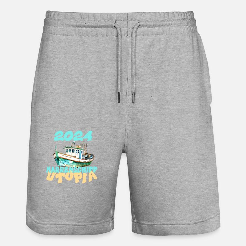 Narrenschiff Utopia, 2024 - Stanley/Stella Unisex Bio Joggingshorts Trainer  - Grau meliert