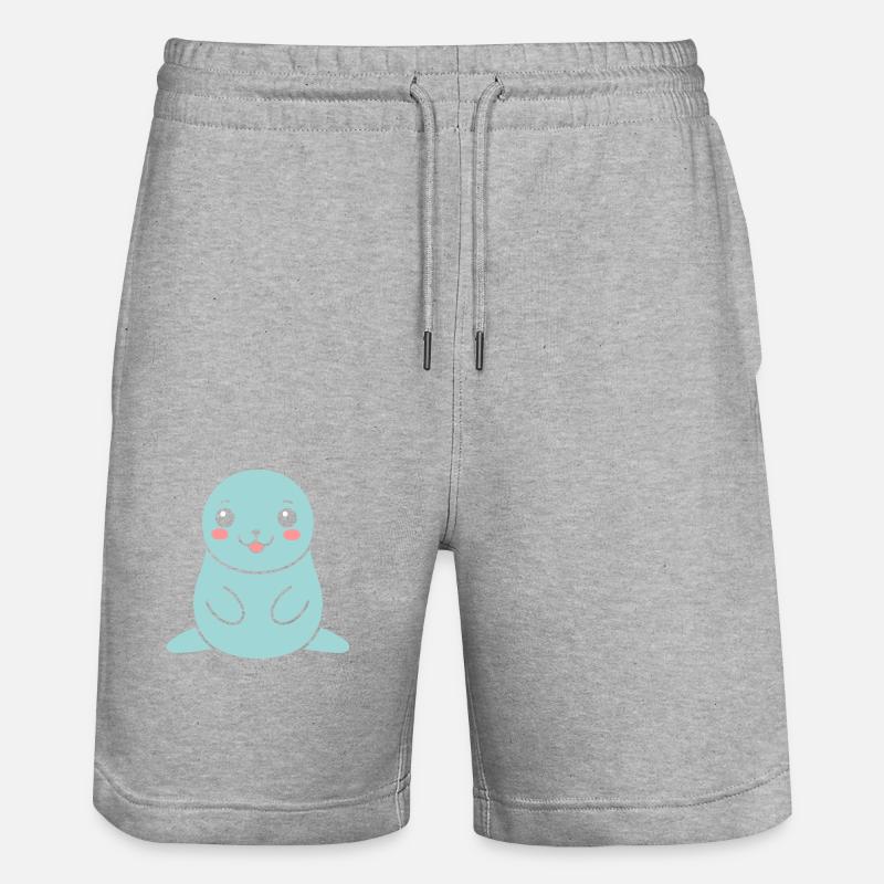 Seelöwe - Stanley/Stella Unisex Bio Joggingshorts Trainer  - Grau meliert