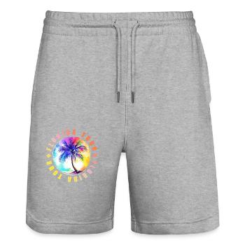 Florida Tour Bunt - Stanley/Stella Unisex Bio Joggingshorts Trainer  - Grau meliert - Vorne - Nik (191cm) & Marisol (170cm)
