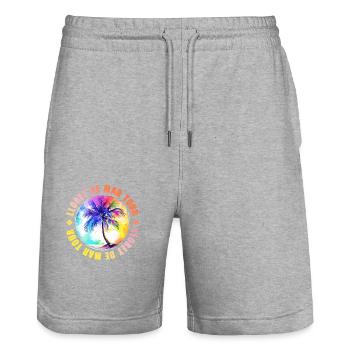 Lloret De Mar Tour Bunt - Stanley/Stella Unisex Bio Joggingshorts Trainer  - Grau meliert - Vorne - Nik (191cm) & Marisol (170cm)