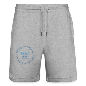 BABY 2025 - Stanley/Stella Unisex Bio Joggingshorts Trainer  - Grau meliert - Vorne - Nik (191cm) & Marisol (170cm)
