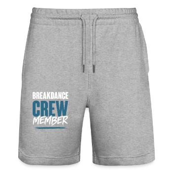 Breakdance Crew - Stanley/Stella Trainer Unisex Organic Jogging Shorts - heather grey - Front - Nik (191cm) & Marisol (170cm)