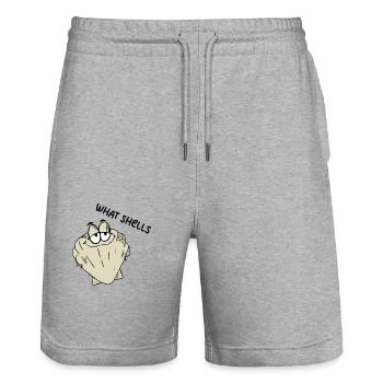 Idée cadeau drôle de dicton drôle d’image drôle d’humour - Short de jogging bio TRAINER Stanley/Stella unisexe - gris chiné - Devant - Nik (191cm) & Marisol (170cm)