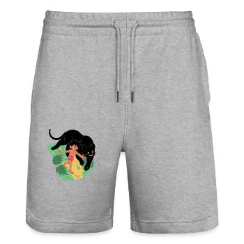 Jungle Book friends - Stanley/Stella Unisex Bio Joggingshorts Trainer  - Grau meliert - Vorne - Nik (191cm) & Marisol (170cm)