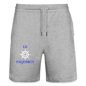 The Liner - Stanley/Stella Trainer Unisex Organic Jogging Shorts - heather grey - Front - Nik (191cm) & Marisol (170cm)