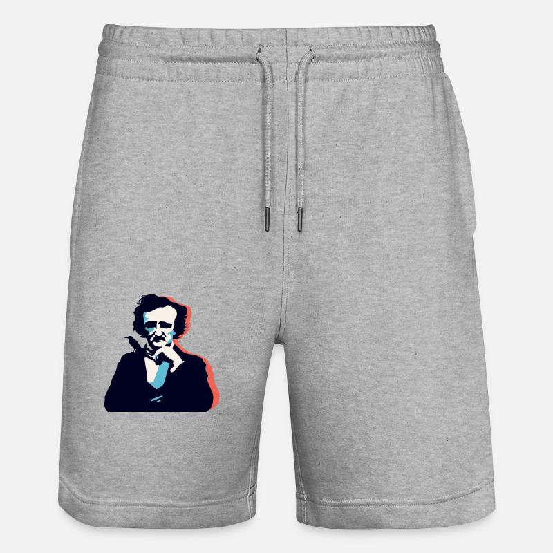 Pensée d’Edgar Allan Poe - Short de jogging bio TRAINER Stanley/Stella unisexe - gris chiné