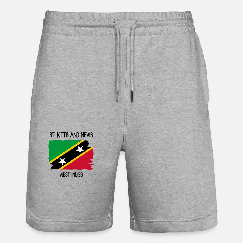 Saint-Kitts-et-Nevis - Caraïbes - Antilles - Short de jogging bio TRAINER Stanley/Stella unisexe - gris chiné